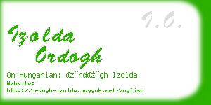 izolda ordogh business card